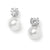Cubic Zirconia Pearl Bridal Earrings