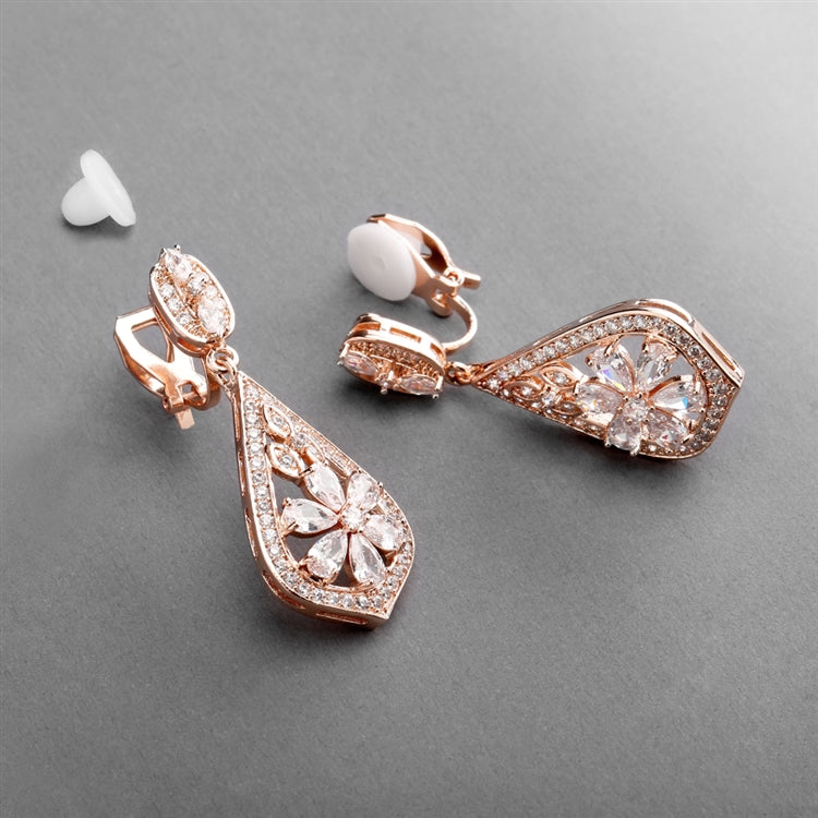 Rose Gold Art Deco Earrings