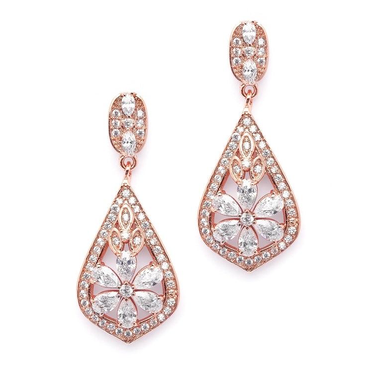 Rose Gold Art Deco Earrings