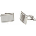 Rectangular Ridged Sterling Silver Cufflinks