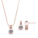 Load image into Gallery viewer, Feminine Rose Gold Necklace And Earrings Set
