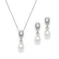 Teardrop Necklace And Earring Wedding Jewelry Set