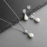 Load image into Gallery viewer, Teardrop Necklace And Earring Wedding Jewelry Set
