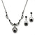 Black Crystal Necklace And Earring Set For Weddings