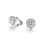 Load image into Gallery viewer, Silver Cushion Cut Clip On Earrings
