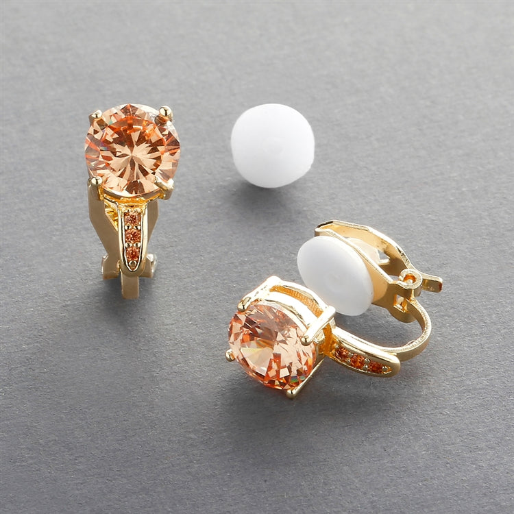 Blush Moissanite Solitaire Earrings