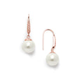 14k Rose Gold Pearl Drop Earrings