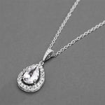 Load image into Gallery viewer, Cubic Zirconia Bridal Necklace with Pear-Shaped Drop
