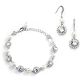 Feminine Ivory Pearl Bridal Bracelet And Earring Set