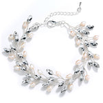 Load image into Gallery viewer, Marquise Crystal Bracelet With Freshwater Pearls

