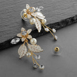 Load image into Gallery viewer, Gold Vine Earrings With Crystals
