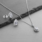 Load image into Gallery viewer, Platinum Pear-Shaped CZ Jewelry Set
