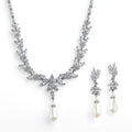 Teardrop Pearl Necklace & Earring Set