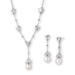 Load image into Gallery viewer, Silver Cubic Zirconia Necklace And Earring Set
