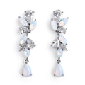 Cubic Zirconia Drop & Linear Opal Earrings