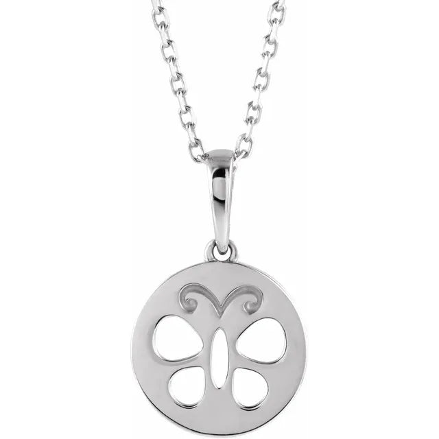 Sterling Silver Butterfly Circle Necklace