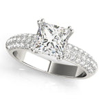 Load image into Gallery viewer, Pave-Setting Princess Cut Diamond Engagement Ring
