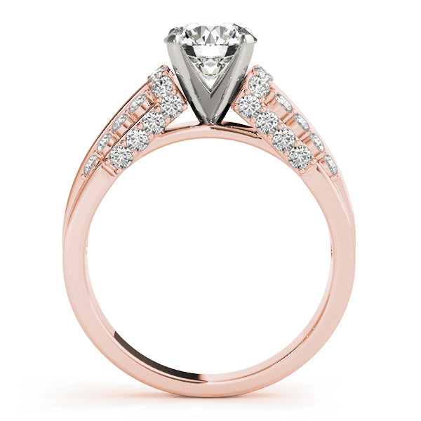 Round Diamond Pave Set Engagement Ring
