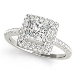 Load image into Gallery viewer, Square Cushion Cut Halo Engagement Ring
