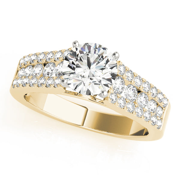 Multi Row Round Diamond Engagement Ring