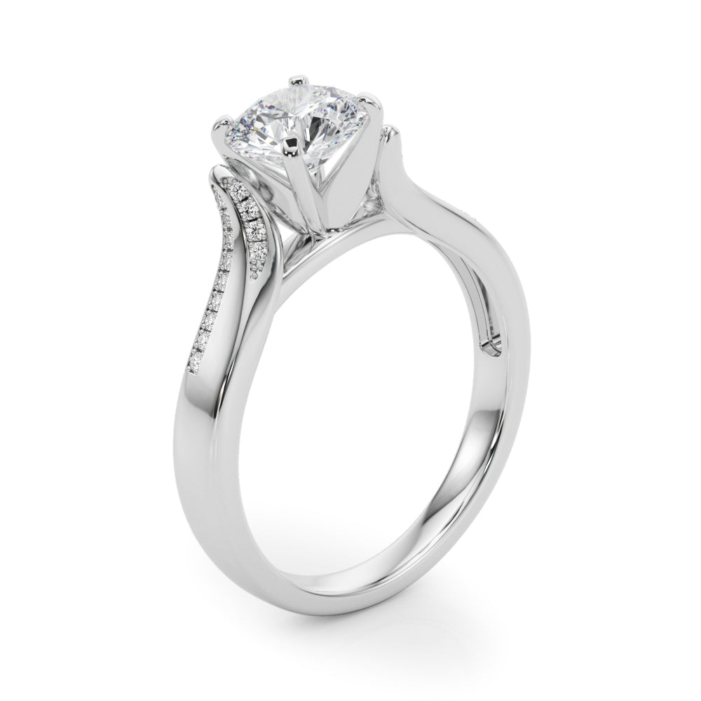Elegant Multi Row Round Diamond Engagement Ring
