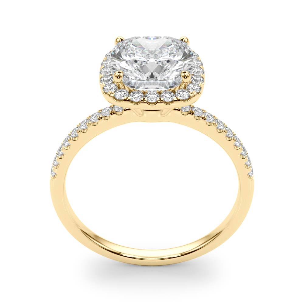 Square Cushion Cut Halo Diamond Engagement Ring