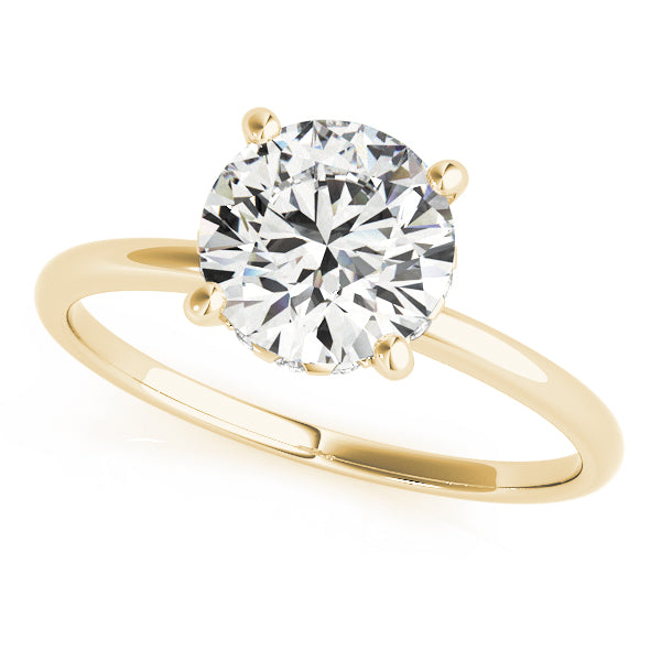 Single Row Round Diamond Engagement Ring