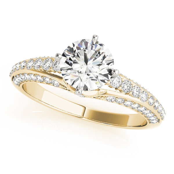 Pave Set Round Diamond Engagement Ring