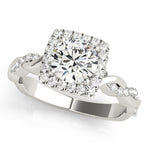 Load image into Gallery viewer, Twisted Shank Cushion Cut Engagement Ring
