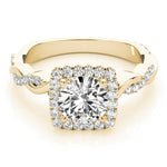 Load image into Gallery viewer, Twisted Shank Cushion Cut Engagement Ring

