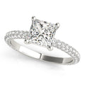 Pave Princess Cut Diamond Engagement Ring