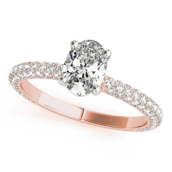 Oval Cut Pave Engagement Ring
