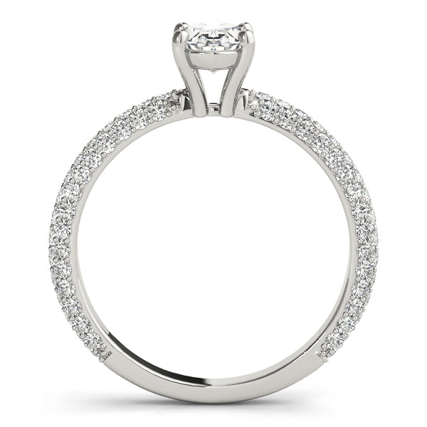 Oval Cut Pave Engagement Ring