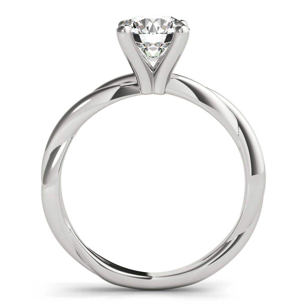 Twisted Shank Round Diamond Solitaire Engagement Ring