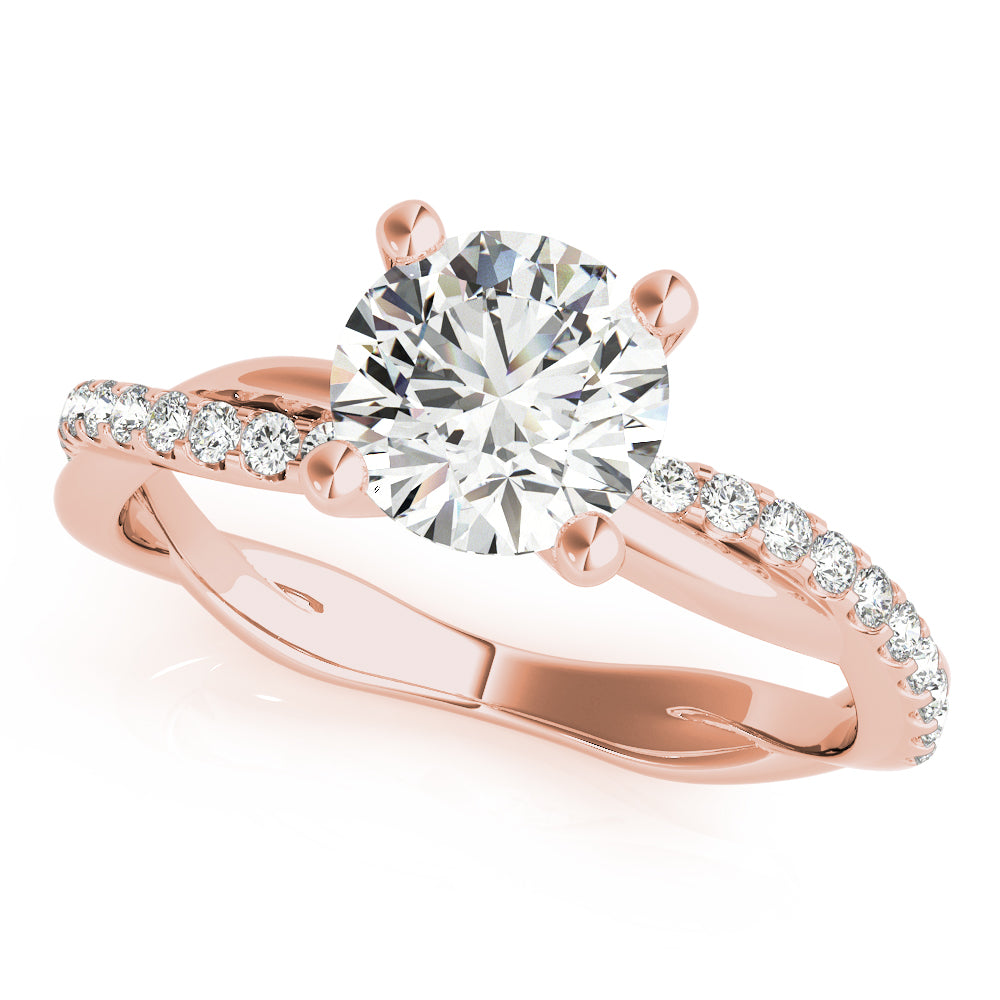 Twisting Shank Lab Grown Diamond Engagement Ring