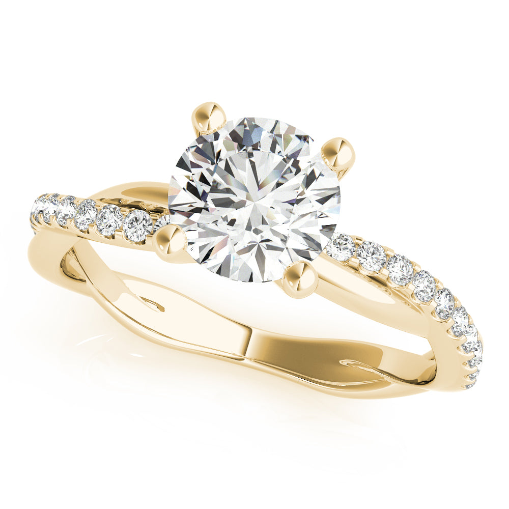 Twisting Shank Lab Grown Diamond Engagement Ring