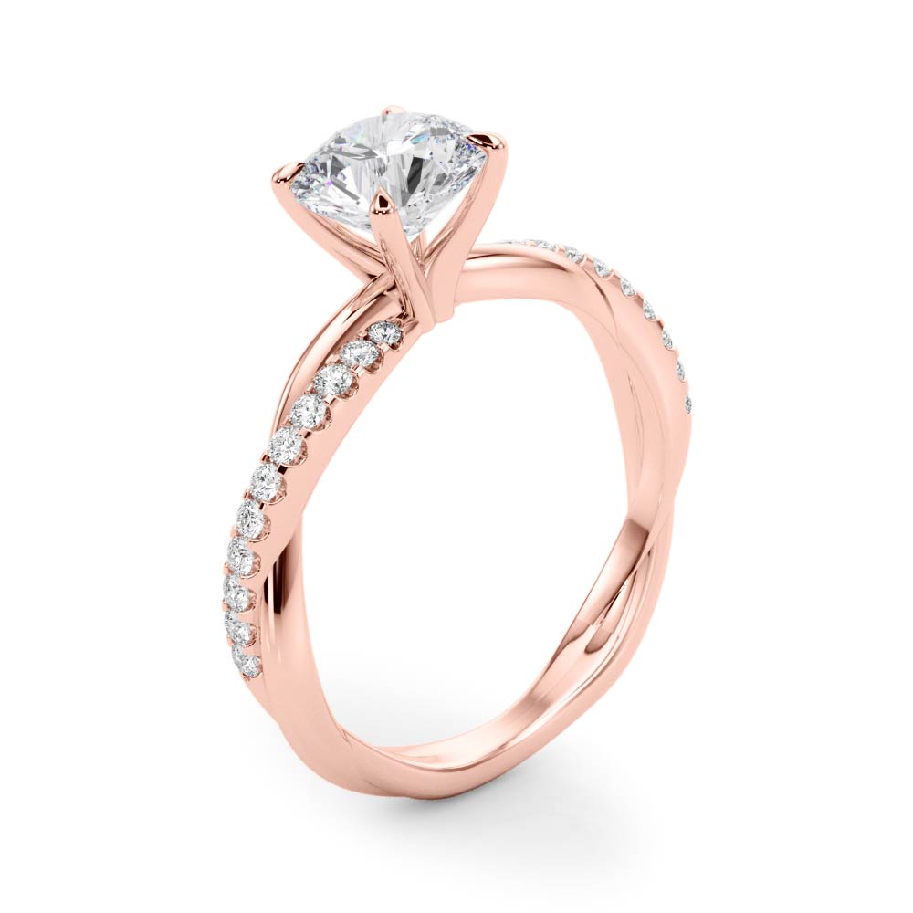 Twisting Shank Lab Grown Diamond Engagement Ring