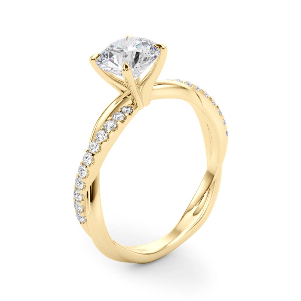 Twisting Shank Lab Grown Diamond Engagement Ring