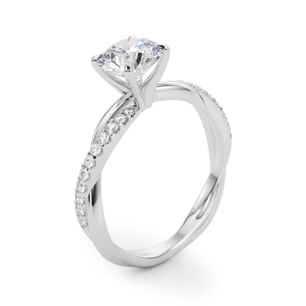 Twisting Shank Lab Grown Diamond Engagement Ring