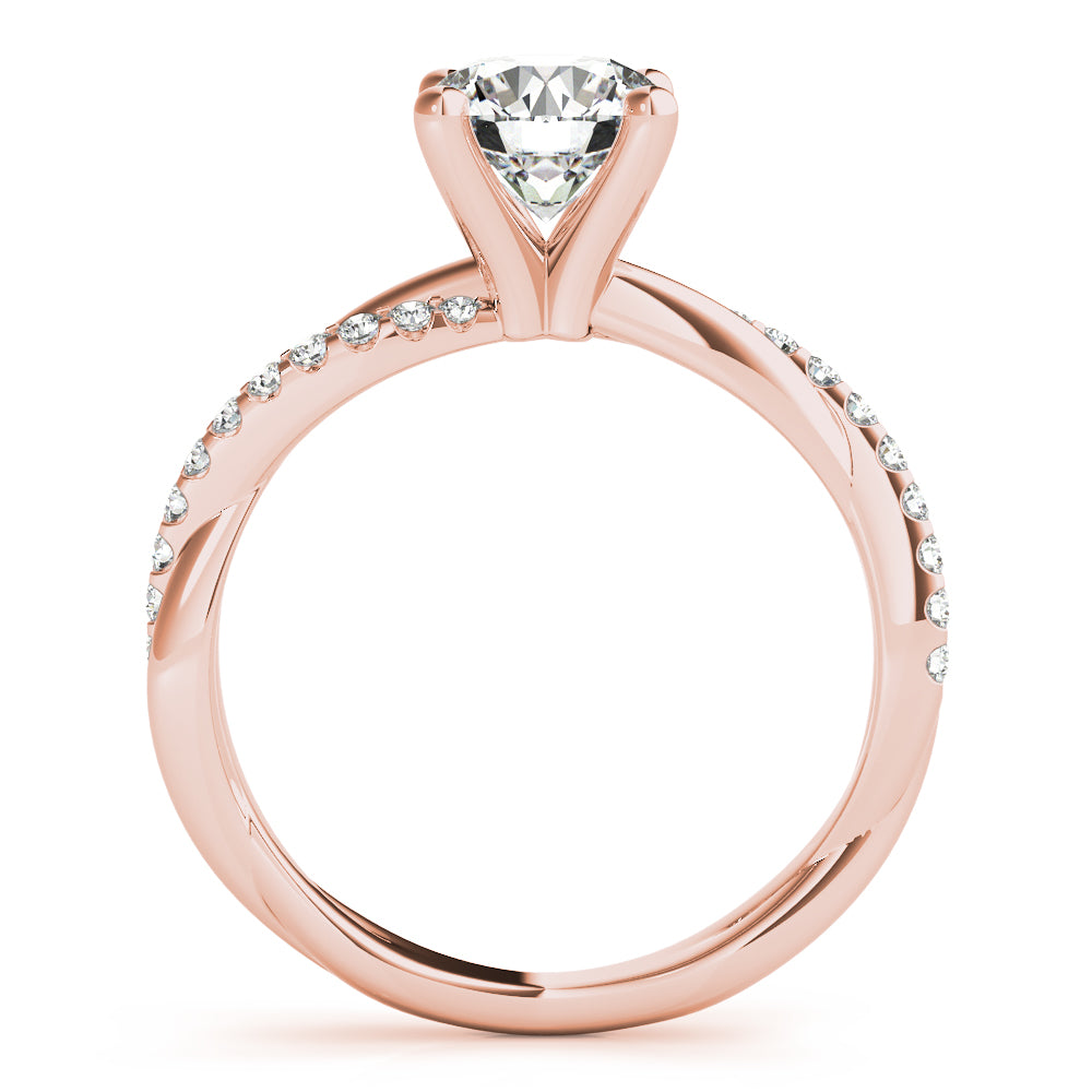 Twisted Shank Diamond Engagement Ring