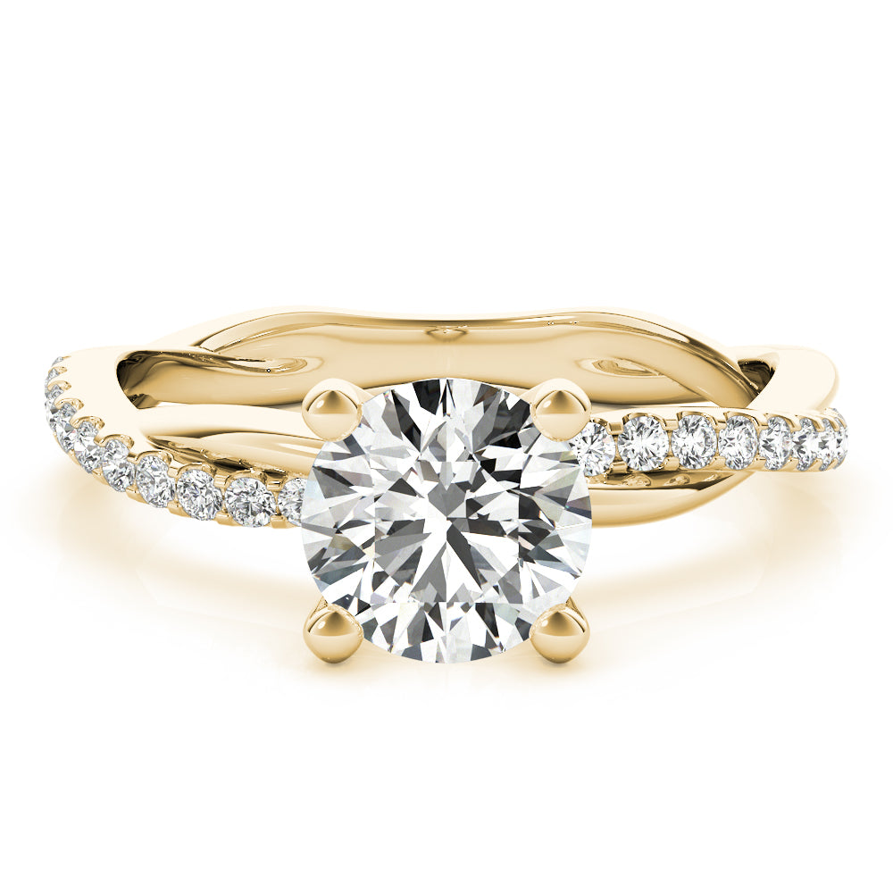 Twisted Shank Diamond Engagement Ring