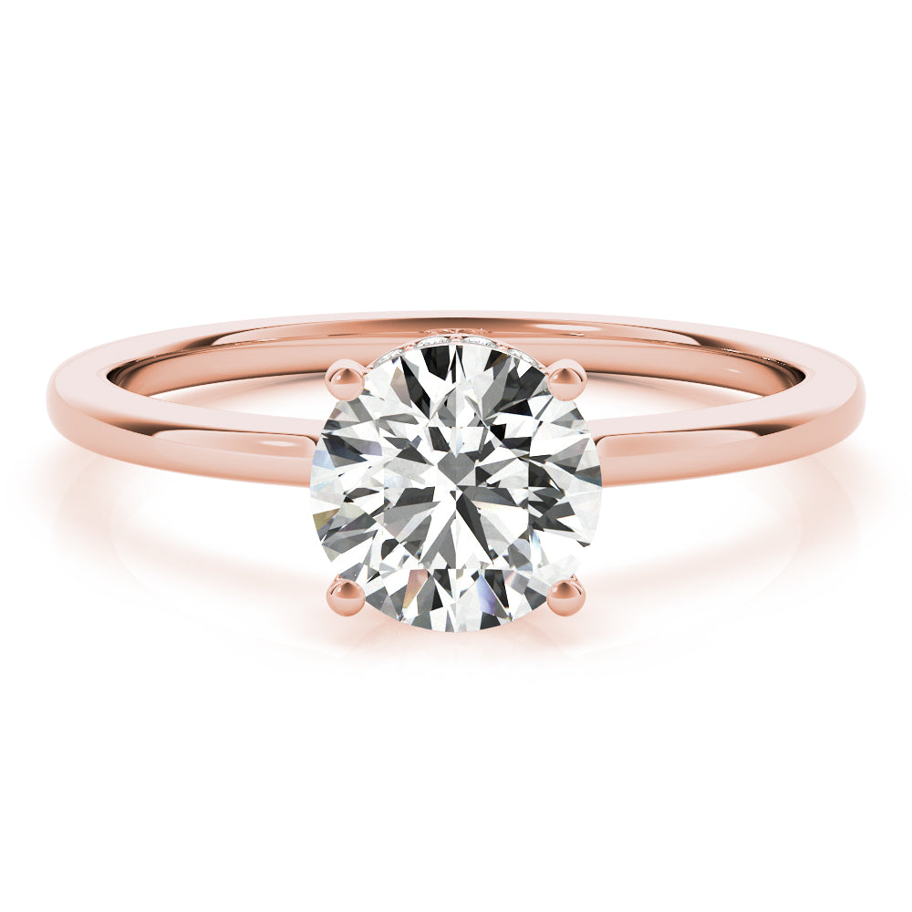 Hidden Halo Solitaire Engagement Ring