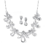 Load image into Gallery viewer, Pear Shaped Bridal Necklace And Earrings Set
