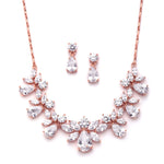 Load image into Gallery viewer, Bridal Rose Gold Necklace And Earring Set
