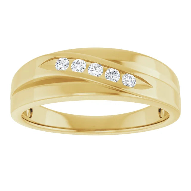 Natural Diamond Accent Band For Men