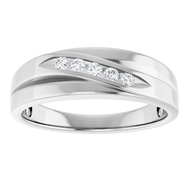 Natural Diamond Accent Band For Men