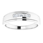 Load image into Gallery viewer, 5 Stone Square Diamond Band For Men
