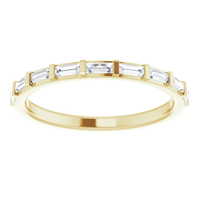 Straight Baguette Gold Anniversary Band For Her