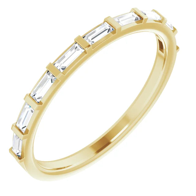 Straight Baguette Gold Anniversary Band For Her