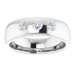 Load image into Gallery viewer, Three Stone Diamond Wedding Band For Men
